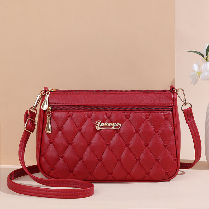 Summer Simple Fashion Solid Color Embroidered Chanel Style Crossbody Bag Trendy