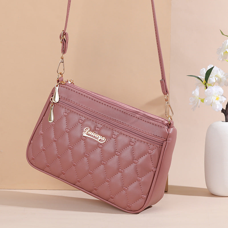 Summer Simple Fashion Solid Color Embroidered Chanel Style Crossbody Bag Trendy
