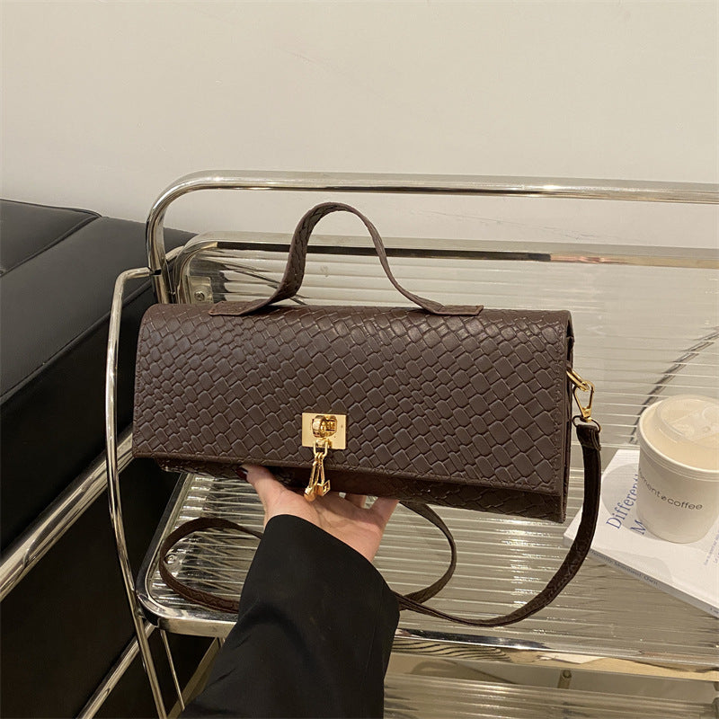 Textured Woven Square Handbag