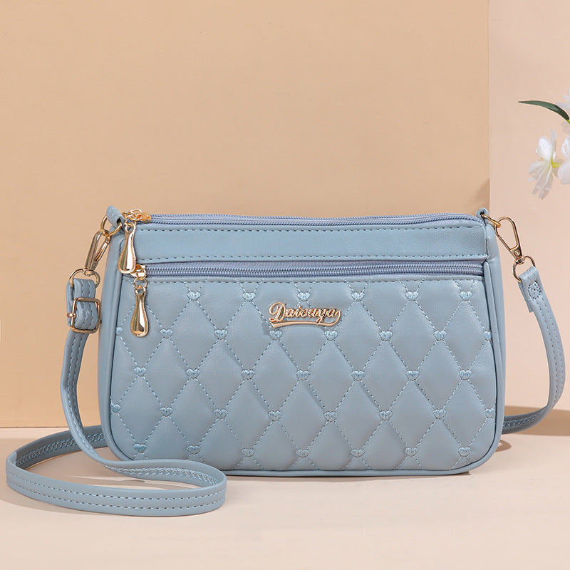 Summer Simple Fashion Solid Color Embroidered Chanel Style Crossbody Bag Trendy