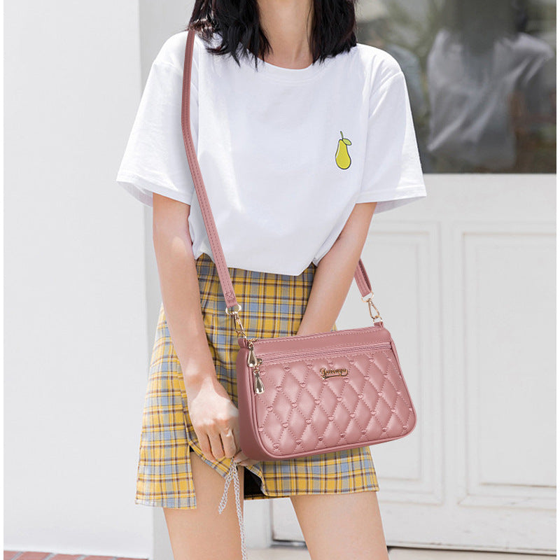 Summer Simple Fashion Solid Color Embroidered Chanel Style Crossbody Bag Trendy