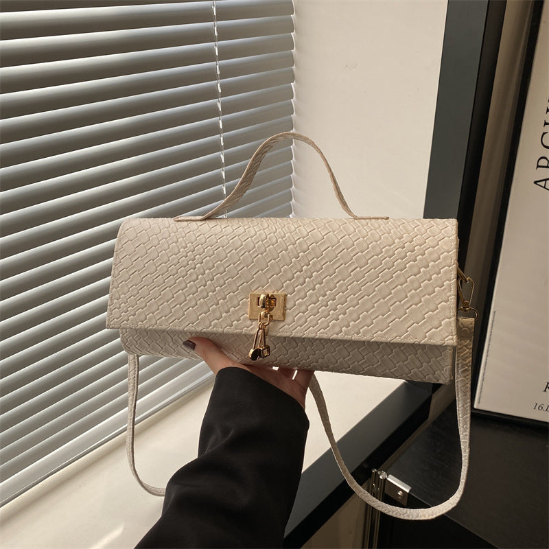 Textured Woven Square Handbag