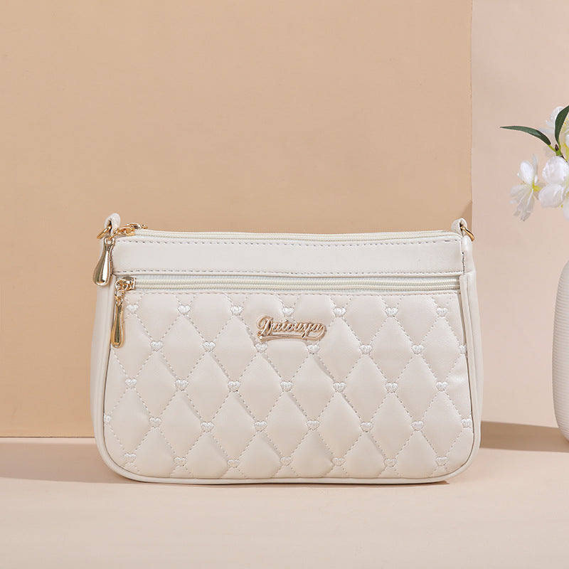 Summer Simple Fashion Solid Color Embroidered Chanel Style Crossbody Bag Trendy