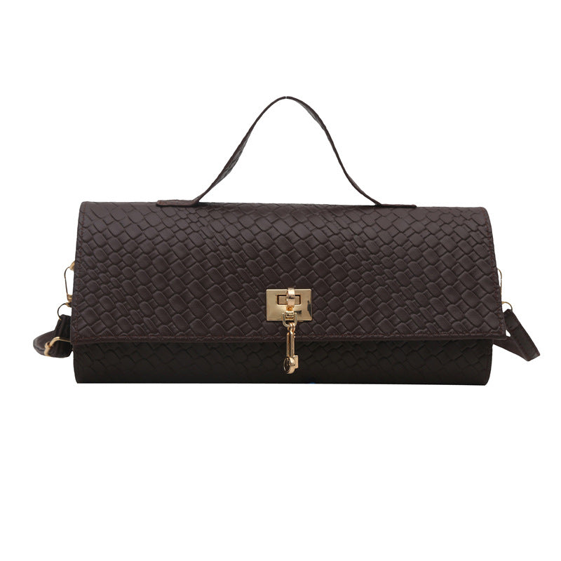 Textured Woven Square Handbag