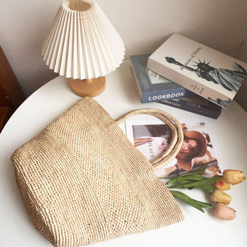 Summer Straw Handbag Beach & Everyday Use